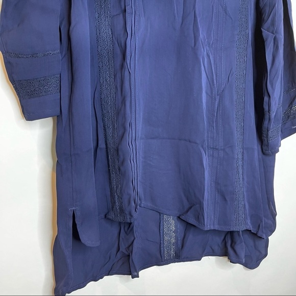 Soft Surroundings | Capistrano Crochet Lace Pintuck Top & Cami - Maritime Blue - Picture 4 of 8